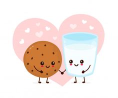 two cookies and a glass of milk