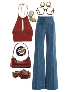 outfit inspo 70s Vibes Outfit, 70s Polyvore Outfits, 70s Asthetics Outfit, 1975 Aesthetic Outfits, 70s Going Out Outfit, 70s Inspo Outfits, 70s Concert Outfit, 70 Style Outfits, 70s Casual Outfits