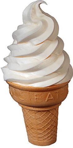 an ice cream cone with whipped cream on top