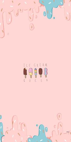 an ice cream background with three scoops of ice cream