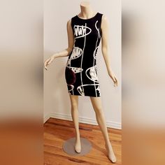 Stunning Desigual A Jean Paul Gaultier Protg In Black And White Modern Design. The Dress Is Like New And Stunning Made In Italy It-35 Us-S 3d Color, Print 3d, Paul Gaultier, Jean Paul, Jean Paul Gaultier, Shift Dress, The Dress, Modern Design, In Italy