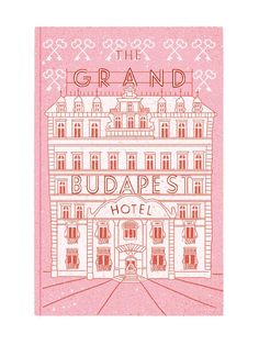 the grand budapest hotel in pink and white, with an ornate building on it's side