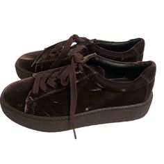 Brand New Without Box. Fast Shipping Brown Platform Sneakers With Laces And Round Toe, Brown Platform Lace-up Sneakers, Brown Lace-up Platform Sneakers, Fall Platform Low-top Sneakers, Brown Low-top Platform Sneakers, Suede Platform Sneakers With Laces And Round Toe, Suede Platform Sneakers With Laces, Fall Low-top Platform Sneakers, Fall Leather Low-top Platform Sneakers