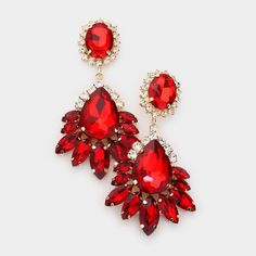 Ruby Chandelier Drop Earrings For Party, Red Chandelier Earrings For Formal Events, Red Jeweled Earrings For Evening, Ruby Dangle Earrings For Party, Formal Red Chandelier Earrings, Elegant Red Clip-on Earrings For Party, Elegant Red Clip-on Earrings For Evening, Red Ruby Dangle Chandelier Earrings, Red Sparkly Jewelry For Formal Occasions