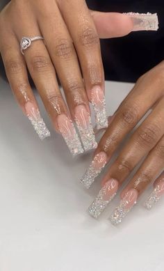 Silver Nails Prom Acrylics, Senior Prom Nails, Silver Classy Nails, Silver Nails Ideas Prom, Prom Nails With Rhinestones, Prom Looks 2024, Prom Cars Black People, Silver Prom Looks, Cooking For My Man