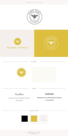 the logo and business card design for nubee honey