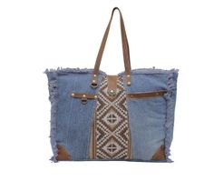 This awesome weekender bag comes with spacious insides and versatile style and design. It will make your everyday look ultra cool! Materials Canvas & Leather Item Width 19.5 Item Depth 9 Item Height 16 Handle 12 Overnight Travel Bag, Don't Settle, Weekend Trip, Recycled Denim, Tote Bag Purse, Buffalo Leather, Denim Bag, Overnight Bag, Leather Items