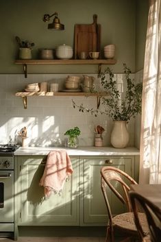 the kitchen is clean and ready for us to use in some time of day or night