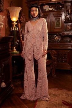 Shop for Ridhima Bhasin Pink Rukh Organza Beads Embroidered Tunic With Sharara Pant for Women Online at Aza Fashions Traditional Hand Embellished Palazzo Set With Long Sleeves, Hand Embellished Long Sleeve Palazzo Set, Hand Embellished Long Sleeve Palazzo Set For Party, Bollywood Embellished Long Sleeve Palazzo Set, Bohemian Long Sleeve Palazzo Set For Party, Fitted Long Sleeve Sharara With Pearl Embroidery, Ridhima Bhasin, Sharara Pants, Organza Embroidery