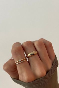 Gold Star-shaped Everyday Rings, Ušný Piercing, Dope Jewelry, Gold Ring Stack, Waterproof Jewelry, Stacked Jewelry, Hand Jewelry