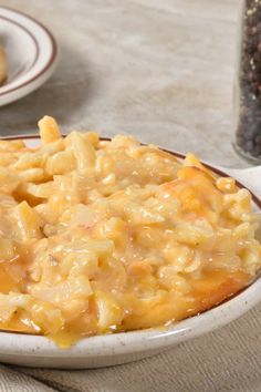 macaroni and cheese casserole on a plate