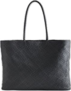 Casual Textured Leather Bags For Work, Casual Textured Leather Work Bag, Casual Black Shoulder Bag With Intrecciato Weave, Casual Leather Bag With Intrecciato Weave, Casual Leather Bags With Woven Detail, Casual Leather Bag With Woven Leather Detail, Modern Woven Leather Shoulder Bag For Work, Rectangular Woven Leather Shoulder Bag For Work, Casual Leather Intrecciato Shoulder Bag