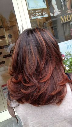 Short Copper Highlights, Copper And Gold Highlights, Pumpkin Spice Copper Hair, Rust Highlights In Brown Hair, Red Auburn Highlights In Brown Hair, Red Orange Highlights On Dark Hair, Cooper Highlights On Light Brown Hair, Auburn Ombre Hair Copper, Dark Brown Hair Orange Highlights