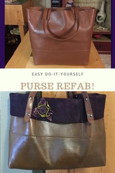 two different types of purses sitting on top of a wooden table with the words easy do - it - yourself purse reffab