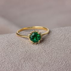 Considered to be the stone of love, sensitivity and loyalty, Emerald is seen as a symbol of harmony in relationships. Our 14K Solid Gold round emerald ring surrounded by real diamonds is suitable for daily use with its special design and will be your indispensable jewelry that you can use on your special days. A stylish jewel for you and your loved ones. Time to pamper yourself and your loved ones... Emerald is the birthstone for those born in May. 🤍🤍 Special gifts for your special moments. We Round Emerald Ring, Emerald Birthstone Ring, Emerald Birthstone, Mom Wedding, Birth Gift, Ring Emerald, Emerald Necklace, Matching Necklaces, Emerald Ring