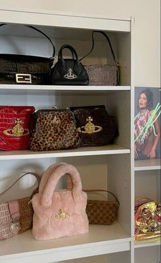 #purse #fendi #viviennewestwood #vv #purse #shoulderbag #pursesandbags #pink #red #black #gold #silver #explorepage #explore #photooftheday Closet Organized, Pinterest Room Decor, Pretty Room, Estilo Hip Hop, Bag Collection, Pretty Bags, Mode Inspo, Room Ideas Bedroom