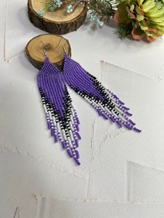 Beautiful long earrings with a fringe. Made from Czech beads. Length 5.5 inches(14cm). Width 1 inch(2.5 cm). Hypoallergenic clasp. If you want these earrings in a different color, write to me and I will be happy to make them for you. >Back to my shop: https://www.etsy.com/shop/jewelrybylarisa?ref=seller-platform-mcnav Purple Fringe Beaded Earrings As Gift, Purple Fringe Beaded Earrings For Gift, Purple Beaded Earrings, Native Earrings, Lilac Earrings, Beaded Earrings Native, Native American Earrings, Purple Beaded, Red Earrings