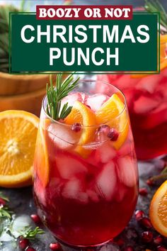 Glass of Christmas punch cocktail. Easy Christmas Punch, Strong Alcoholic Drinks, Holiday Party Drinks, Cranberry Pomegranate, Frozen Limeade, Easy Punch Recipes, Special Drinks, Christmas Delights, Christmas Punch Recipes