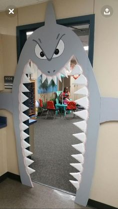 an image of a door decorated to look like a shark