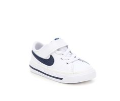 Get your little one ready to play in style with the Boys' Nike Toddler Court Legacy Sneakers! These classic kicks bring a sporty vibe and all-day comfort, perfect for tiny feet on the move. With their iconic design and secure fit, he'll be stepping up his sneaker game from day one! Durable canvas upper, Laces and a velcro strap closure, Iconic Nike Swoosh logo, Rubber outsole, Low-top design, Cushioned insole | Boys' Nike Court Legacy Sneakers in White/MdntNavy Size 8 - Toddler Nike Court Legacy, Nike Swoosh Logo, Toddler Sneakers, Sneaker Games, Boys Nike, Swoosh Logo, Boys Sneakers, Iconic Design