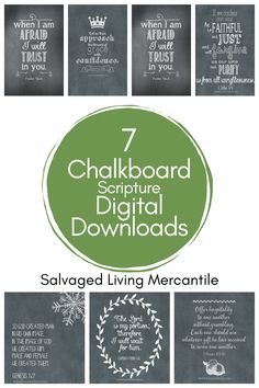 the 7 chalkboard bible digital printables are available for purchase on etsyle