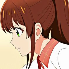 Anime Icons Brown Hair, Brown Hair Green Eyes Anime, Brown Hair Green Eyes Girl, Au Inspiration, Cinnamon Brown Hair, Short Hair Brown, Weird Ideas, Hair Pfp