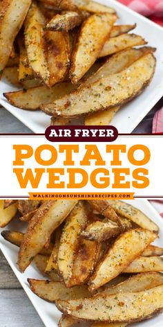 Make crispy and flavorful air fryer potato wedges with this easy recipe that are perfectly seasoned and golden brown. Air Fryer Fried Chicken, Air Fried Food, Air Fryer Oven Recipes, Air Fry Recipes, Air Fryer Dinner Recipes, Deep Frying, Potato Wedges