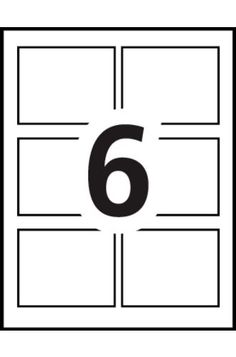 the number six is shown in black and white