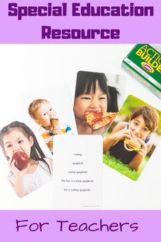 Action Builder Cards were created by SLP / ABA therapist, Rose Griffin, to provide students with a speech delay, communication disorder, or autism systematic language instruction to generalize their language skills. The kit contains 100 high-resolution actions on one side with guiding text on the back to provide scope & sequence to assure teachers, therapists or parents that they are providing systematic language instruction. Ages preschool and up. #abaspeech #slp #specialeducation #aba #autism Receptive Language Activities, Middle School Special Education, Slp Materials, Language Delay, Special Ed Teacher, Behavior Analyst