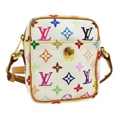 LOUIS VUITTON RIFT CROSS BODY SHOULDER BAG MONOGRAM MULTI-COLOR M40055 Description OUTSIDE :  AB: Discoloration. INSIDE :  AB: Metal fittings is rust. S : New or new without a tag. SA : Excellent condition. A : Good condition with minor sigh of use. AB : Used condition with some damages. B : Obvious sigh of use with heavy damages. Details Number : TH 0095 Pocket : Outside: Pocket*1  Inside: Pocket*1 Size (Inch) : W 5.5 x H 6.3 x D 1.6 " Strap Drop. 18.1 - 21.7 " Size (CM) : W 14.0 x H 16.0 x D 4 White Monogram Canvas Bag With Adjustable Strap, White Monogram Canvas Shoulder Bag For Everyday Use, White Monogram Canvas Shoulder Bag, White Monogram Canvas Satchel Shoulder Bag, Multicolor Monogram Canvas Shoulder Bag, Designer White Monogram Canvas Shoulder Bag, Leather Pocket, Canvas Leather, Crossbody Shoulder Bag