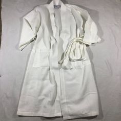 New Boca Terry Unisex Mens Womens Kimono Waffle Robe Basic Kw1146c Nwt It Was New Sealed In Bag, Had To Open To Take Pics/Measure. Will Send In Bag. Color: It Looks To Be A Slightly Off White Ecru Type Color. Please See Measurements In Last Photo. Measurements Taken Laying Flat. Check Out My Other Items! Fast Shipping! B13 White Classic Sleepwear For Spring, White Relaxed Fit Daywear Robe, Fitted Cotton Robe For Daywear, White Cotton Relaxed Fit Robe, Fitted Cotton Summer Robe, Fitted Summer Cotton Robe, Elegant White Cotton Robe, White Relaxed Fit Summer Robe, White Summer Robe For Relaxation