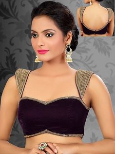 Blouse Front Neck Designs, Blouse Front Neck, Front Neck Designs, Velvet Blouse Design, Saree Blouse Neck Designs, Backless Blouse Designs, Blouse Back Neck Designs