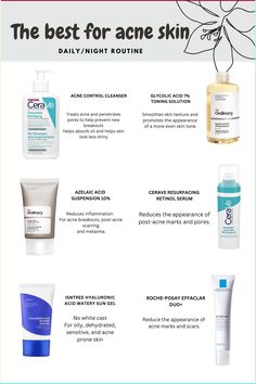 ✨ Acne skin routine products ✨ 🫧 #skincare #skincareroutine #skincaretips #skincareproducts #acne Acne Skin Routine, Post Acne Marks, Skin Gel, Natural Acne, Natural Acne Remedies, Basic Skin Care Routine, Acne Control