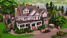 Copperdale Family Home, Sims 4 High School, Big Family Home, Home The Sims 4, Sims 4 Family, House Flippers, House Design Exterior