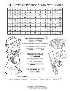 the brownie prom and law worksheet for kids to learn how to use it