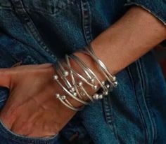 Thick Set of 7 Solid 925 Sterling Silver Bangle West Indian Woman Bangles AP65 Stacking Bangles, Wrist Stack, Stackable Bangles, Hippy Gifts, Indian Woman, Sterling Silver Bangle, Handmade Bangles, Stacked Bangles, Jewelry Lookbook