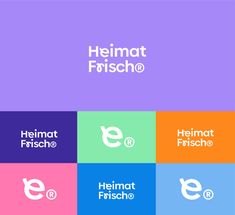 the logo for heimat fascho is shown in different colors and shapes