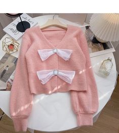 Style: commuting Size: one size Color: blue, off white, pink Aesthetic Ballet, Slytherin Fashion, Anything Pink, New Barbie, Fashion Boards, Barbie Outfits, Pink Shop, Ballet Core, Sleeves Blouse