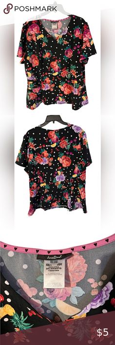 Heartsoul Women’s Fruit and Floral Scrub Top