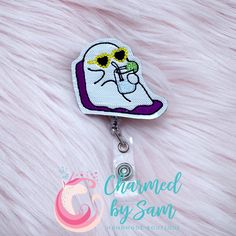 Glitter Cute Cool Ghost retractable badge reel, medical field badge reel, nurse badge reel, healthcare badge reel - handmade  - ready to ship Customizable White Badge Reel For Crafting, Cool Ghost, Handmade Boutique, Nurse Badge Reel, Medical Field, Nurse Badge, Retractable Badge Reel, Badge Holders Lanyard, Badge Reel