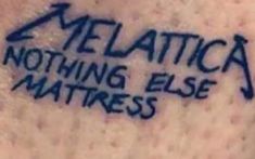 graffiti on the side of a wall that says melattica nothing else mattresses