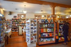 the inside of a bookstore with many books on shelves