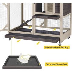 an image of a bird cage with instructions on how to put it in the cage