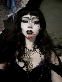 Bloody trad goth makeup ankh eye of horus #goth #gothgirl #tradgoth #tradgothmakeup #deathrock Vampire Drag Makeup, Goth Skeleton Makeup, Eye Of Horus Makeup, Goth Mens Makeup, Black And Red Goth Makeup, Trade Goth Makeup, Trad Goth Makeup Ideas, Corp Goth Makeup, Ankh Aesthetic