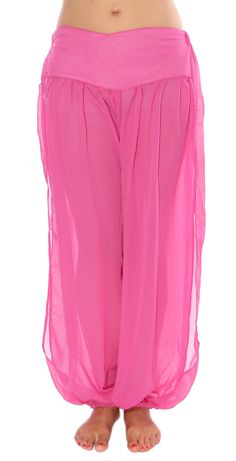 Belly Dancer Harem Pants in Raspberry Rose Elegant Split Summer Pants, Elegant Split Pants For Summer, Elegant Flowy Pink Bottoms, Sheer Pink Bottoms For Spring, Pink Flowy Wide Leg Bottoms, Sheer Chiffon Bottoms For Spring, Sheer Chiffon Bottoms For Summer, Raspberry Rose, Belly Dance Outfit