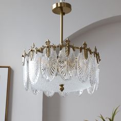 Decorative Pattern Glass Round Chandelier - Vakkerlight