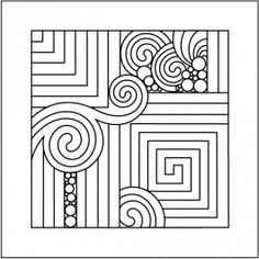 a black and white drawing of an abstract design