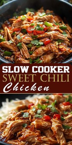 Make dinner easy with this sweet chili chicken recipe! 🍗🍴 Cooked low and slow, it’s packed with flavor and pairs perfectly with noodles or rice. Save this recipe for your next family meal! #CrockpotChicken #SlowCookerRecipes #FamilyDinners #SpicyChicken