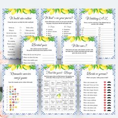 the printable lemon themed wedding game