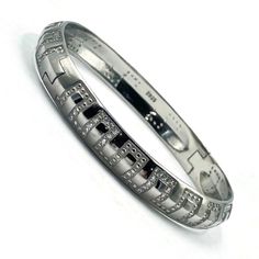 "Description 925 Solid Sterling Silver (92.5% silver purity) Openable Designer Kada (bracelets) studded with Cubic Zirconia come in one 2.63 inch size and can fit Kada diameter sizes of 2.5 inch, 2.63 & 2.75 inch as well and is suitable for daily use. Ethnic Significance: Also known as \"Traditional Sikh Punjabi Style Set / Sikh Kada\" in India. Refer to Size charts in images section to check if openable Kada size fit your wrists. Pre-measurements strongly recommended for ordering correct size. Punjabi Style, Bird Charm, Fancy Diamonds, Italian Charm Bracelet, Size Charts, Gold Plated Sterling Silver, Black Beads, Pure Silver, Fashion Set